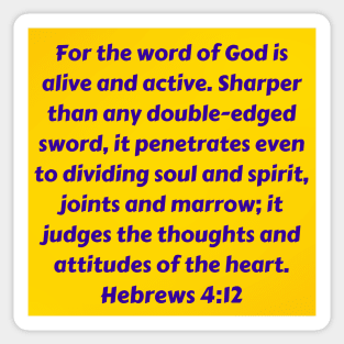 Bible Verse Hebrews 4:12 Sticker